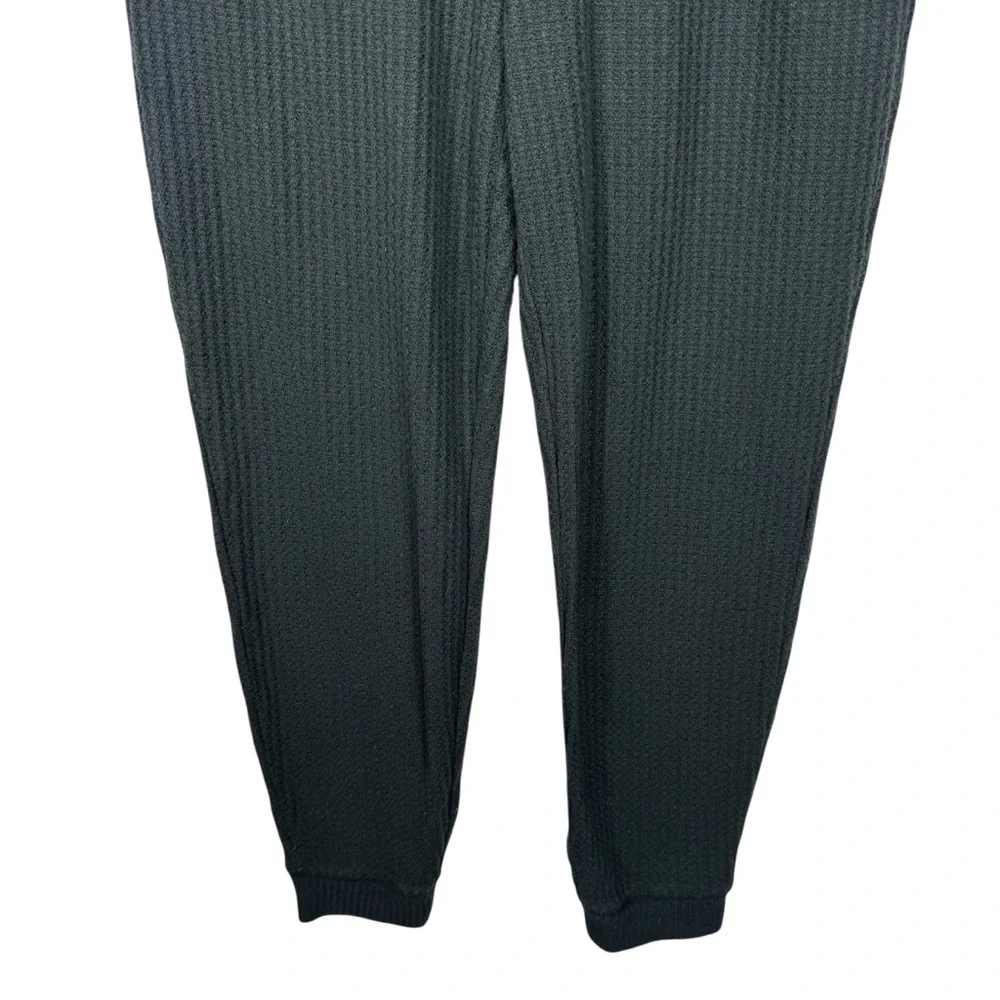 J.Crew Black Henley Waffle-Knit Pajama Pants, Size XS